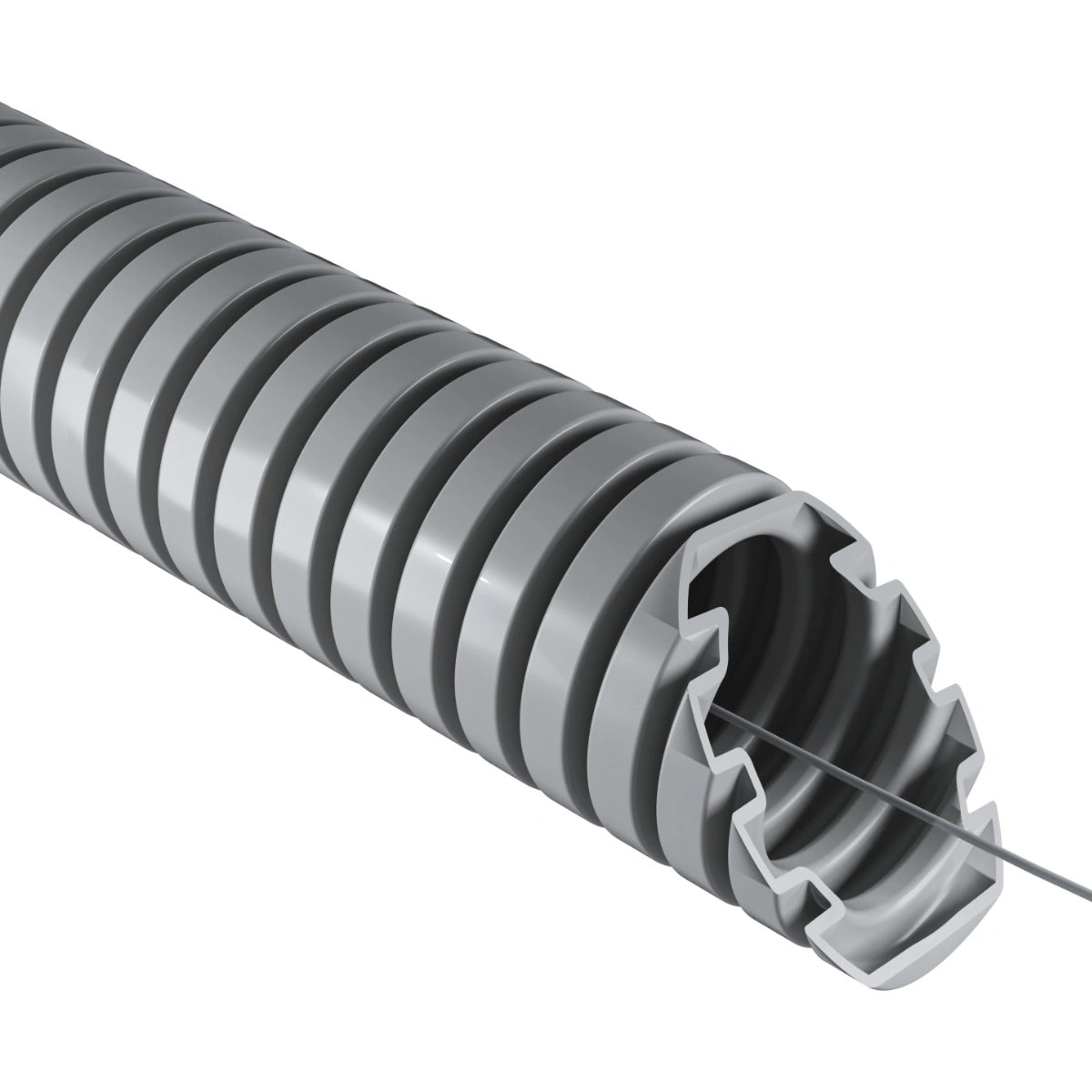 1425 K50D  Rura giętka karbowana 25mm jasnoszara MONOFLEX z pilotem 320N /50m/