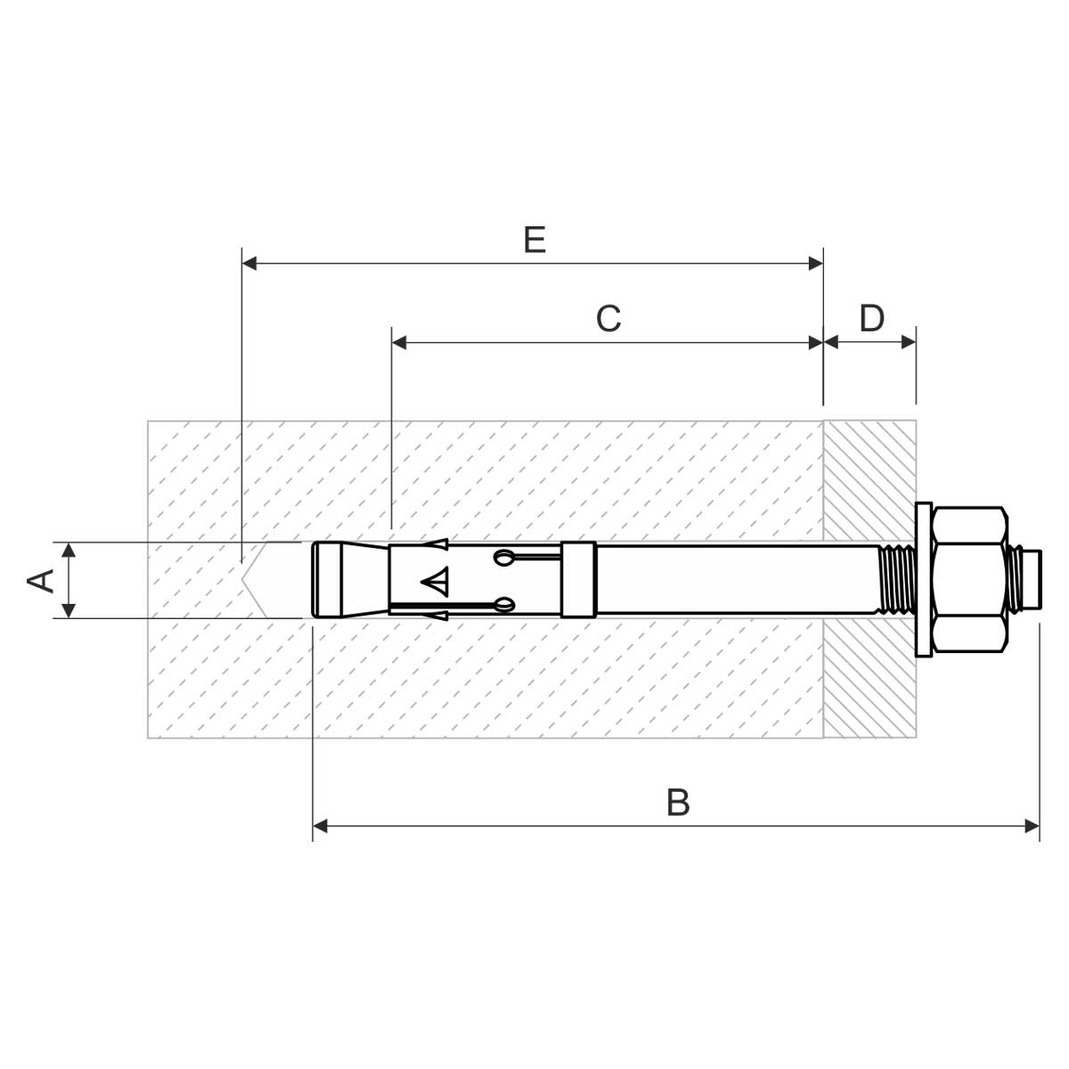 KPO 6X50 PO - kotwy do systemu zawiesi