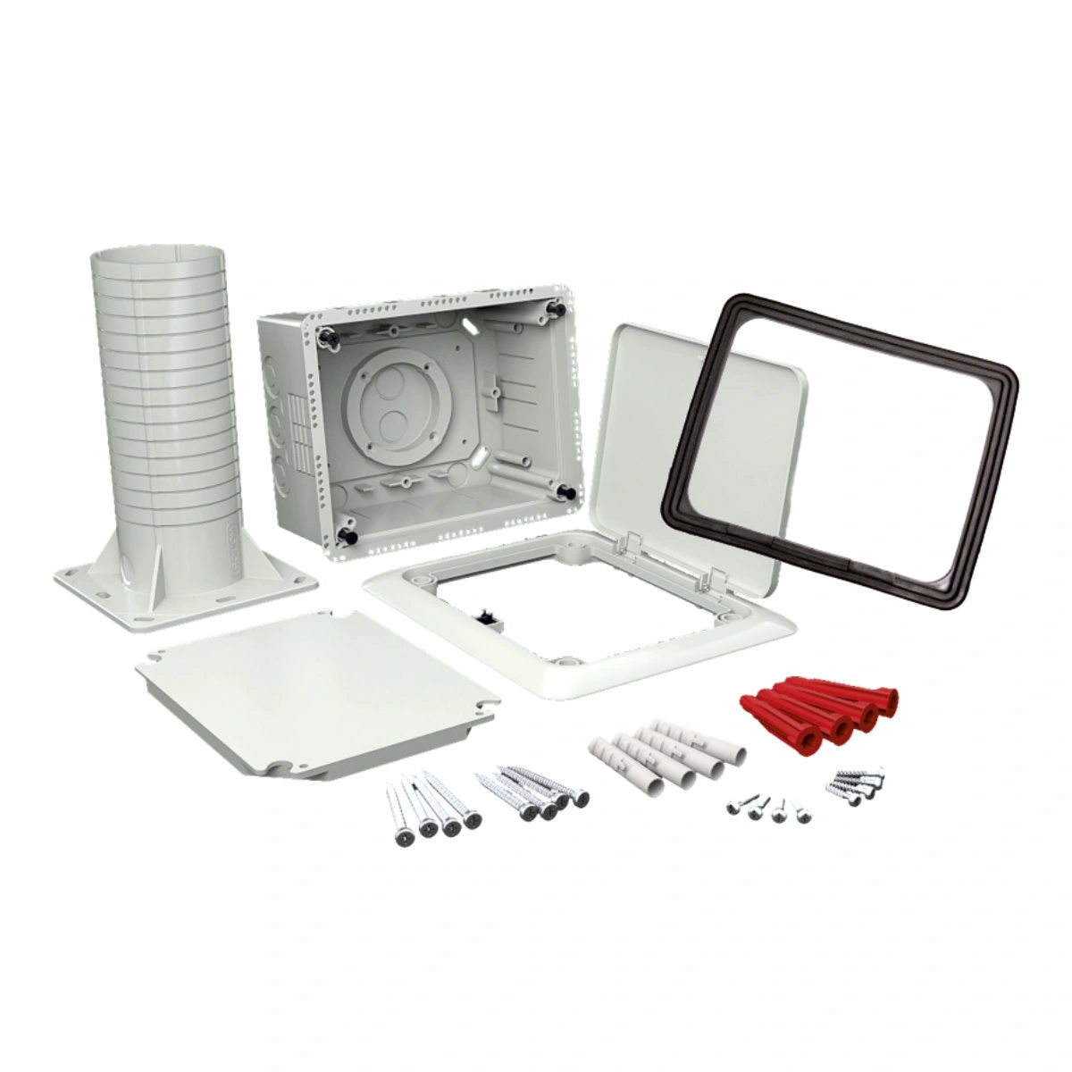 Puszka uniwersalna do dociepleń z tubusem nośnym oraz otwieranym wiekiem