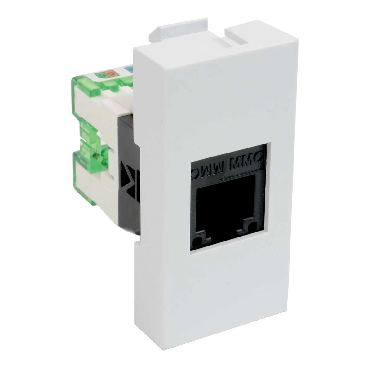 QD 45X22.5 RJ45 Białe gniazdo komputerowe RJ-45 kat.6