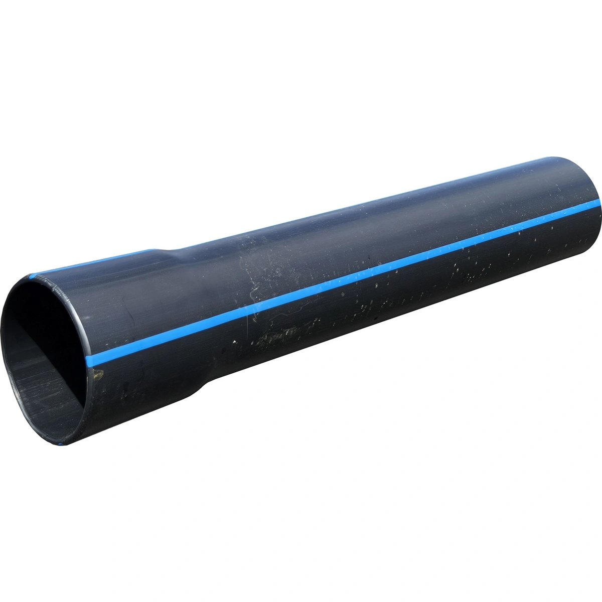 Rura osłonowa sztywna z kielichem RHDPE 110x5,5 czarna z niebieskim paskiem /6m/